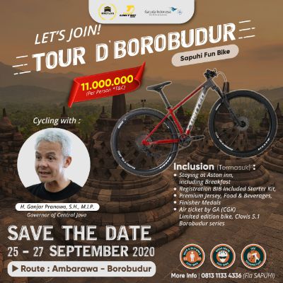 Bekerjasama dengan Garuda Indonesia dan United Bike, SAPUHI Selenggarakan Tour D'Borobudur